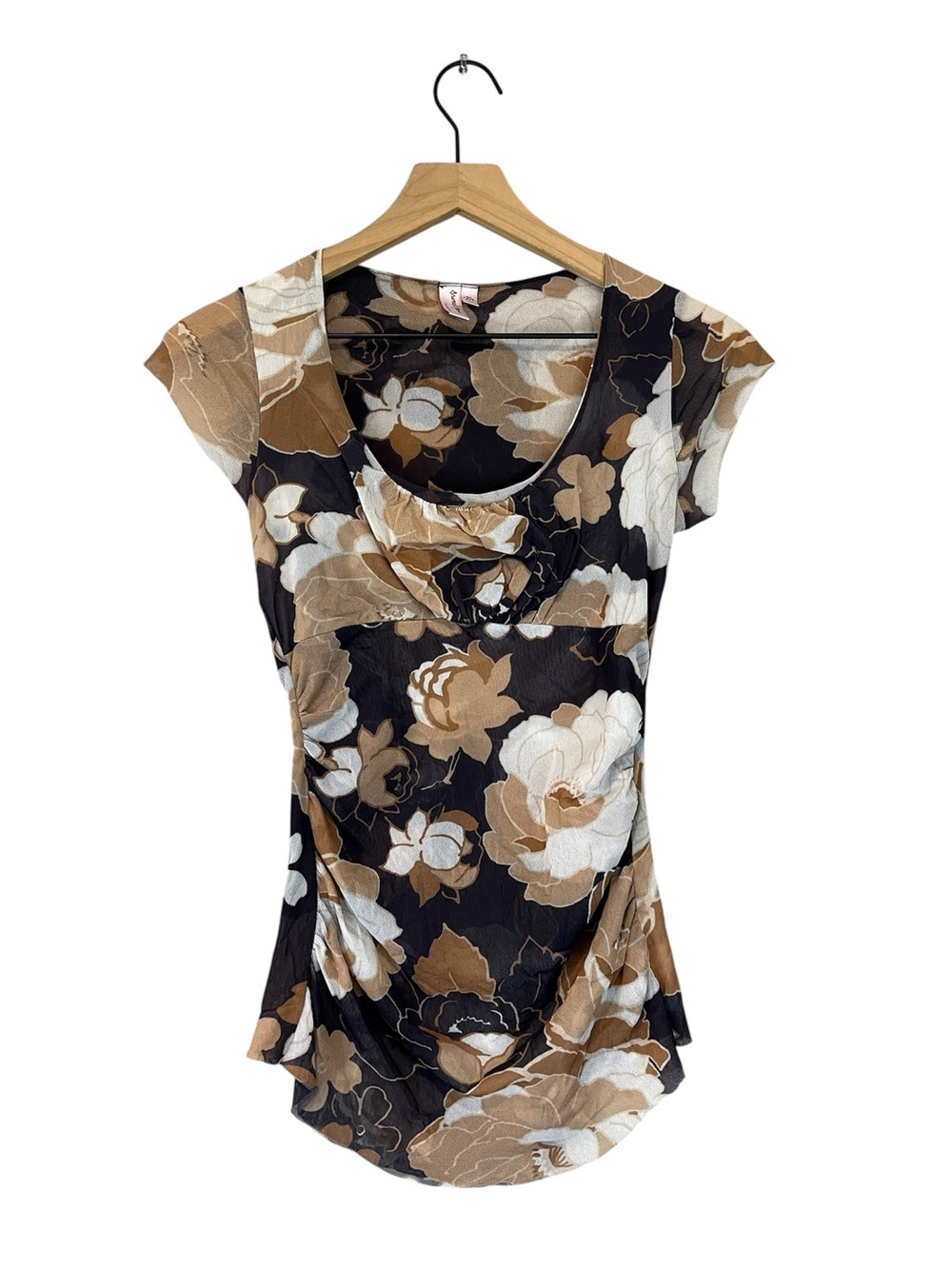 Vintage Y2K Floral Scoop Neck Top